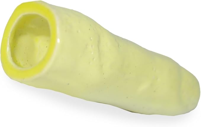 OGA POTTERY - THE FINGER - Handmade Pottery - Model The Finger - Frontal Pipe - Medium size smoking bowl - Gift box ready (Signature box and instructions) (Cream)