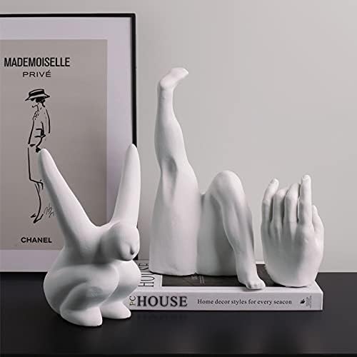 Ceramic Joe Creative Body Art Ornaments Handmade White Ceramic Home Desktop Decorative Art (Fly-9in)