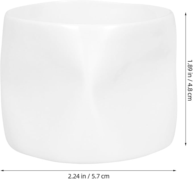 GLEAVI Mini Irregular Shaped Ceramic Teacup Versatile White Porcelain Bowl Candle Holder for Daily Use Home Decor and Festive Occasions