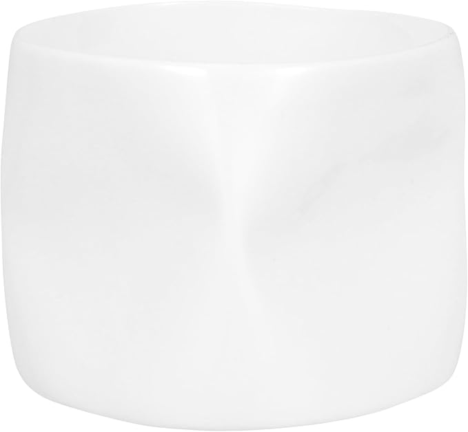 GLEAVI Mini Irregular Shaped Ceramic Teacup Versatile White Porcelain Bowl Candle Holder for Daily Use Home Decor and Festive Occasions