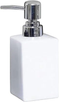11OZ White Soap Dispenser,Modern Marble Square Liquid Dish Countertop Lotion Hand Dispenser for Bathroom Kitchen Farmhouse Hotel