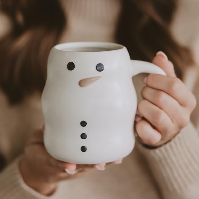 Sweet Water Decor Snowman Coffee Mug, 21oz Ceramic Christmas Mug, Dishwasher & Microwave Safe, Large Holiday Winter Cup for Coffee, Tea & Hot Chocolate, Stocking Stuffer Gifts for Women