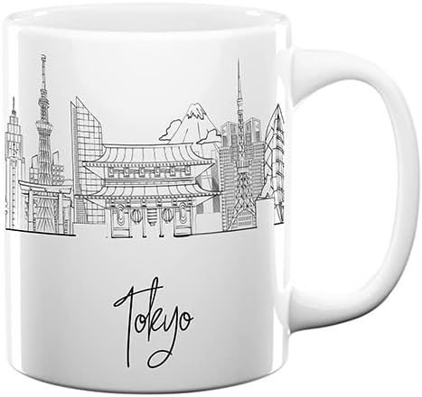 Tokyo Skyline Ceramic Mug, Asia Keepsake 11oz White Mug, Custom Coffee Cup, Gift For Birthday, Asia Skyline Coffee Cup, Mugs for Women, Personalized Coffee Mugs