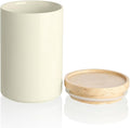 Sweejar Kitchen Canisters Ceramic Food Storage Jar, Stackable Containers with Airtight Seal Wooden Lid for Serving Ground Coffee, Tea, Sugar, Salt and More - 28 Fl Oz (Beige)