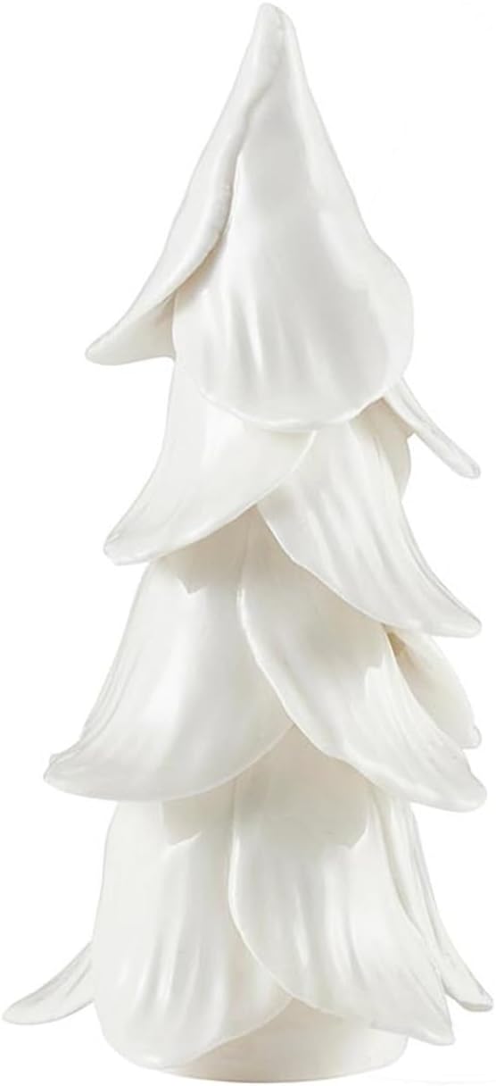 Santa Barbara Design Studio Ceramic Christmas Trees for Table Top Handmade Christmas Decorations, Set of 2, White