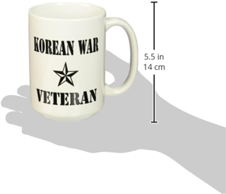 3dRose mug_110014_2 Korean War Veteran, Black and White Ceramic Mug, 15-Ounce