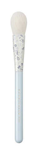 Indigo Artisan Series Oval Blush Brush - Egg-Shaped Nylon Bristles for Powder/Cream Blush & Bronzer, Hand-Painted Blue Porcelain Ferrule & Lacquered Handle (QHC 102)