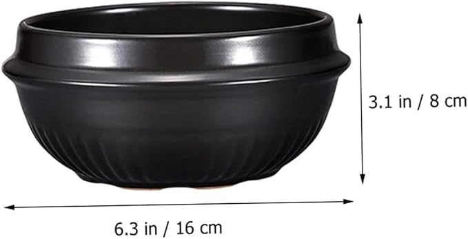 KICHOUSE 1pc Korean Stone Pot for Cooking Ceramic Casserole for Bibimbap Stews Soups Household Cookware Uniform Heat Distribution for Home Dining