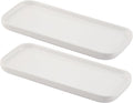 VanEnjoy Set of 2 White Ceramic Tray for Kitchen Counter, White Vanity Tray for Bathroom Counter, Long Narrow Tray for Soap Bottles