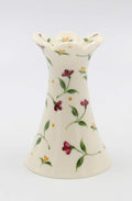 Cosmos Gifts Fine Elegant Jade Porcelain Red Flowers Design Taper Candle Holder, 4-1/2" H