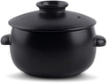 Korean Earthenware Pot Ttukbaegi, Ceramic Clay Cooking Pot Petalite Casserole, Heat Resistant Ceramic Pot, Zero-Crack Stone Bowl Stockpot Soup Cookware (Medium)