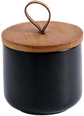 MilkyWay Ceramic Food Storage Jar, Storage Canisters with Airtight Seal Bamboo Lid Modern Design Seal Damp-Proof Kitchen Jar for Coffee, Tea, Spice and More (Black 260ml)