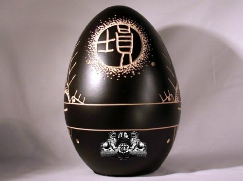 Unique Art Since 1996 10" The Egg Handcrafted and Painted Pottery