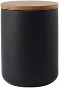 MilkyWay Ceramic Food Storage Jar Canister Modern Design Food Canisters with Airtight Seal Bamboo Lid, Loose Tea Coffee Spice Nuts Snacks Storage Jar Canister (Black 27.05oz/800ml)