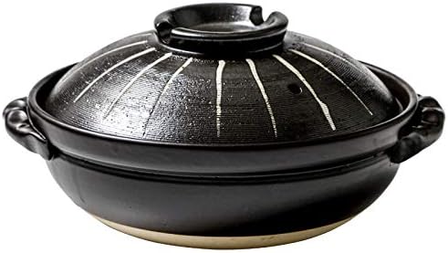 Japanese Ceramic Hot Pot, 3 Quart Clay Pot for Cooking with Lid, Heat Resistant Pot for Stew and Soup, Large Clay Cooking Pots for Nabe Pot and Korean Stone Pot Bibimbap,900ML,A