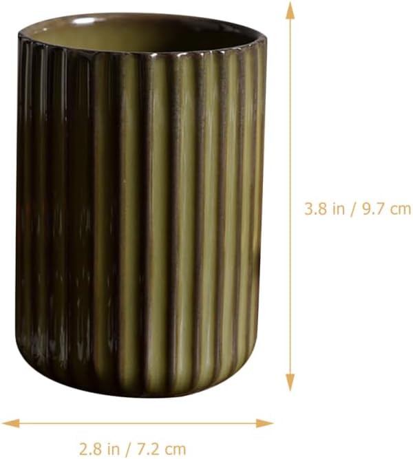 LIFKOME Japanese Tea Cups Ceramics Coffee Mugs Chinese or Japanese Style Porcelain Milk Mug No Handles Vintage Stripe Beverage Cup Drinks Tumbler for Tea Lovers 300ml Green Tea Cup Set