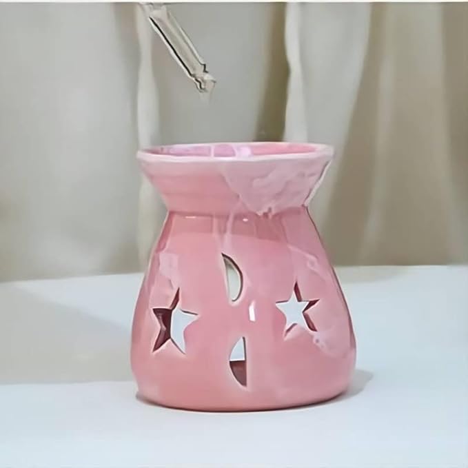 Yellow Ceramic Essential Oil Burner Tealight Candle Holder Decorative Aroma Diffuser