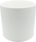 WGVI White Ceramic Cylinder Vase Width 7" Height 6.75", Flower Arrangements, Candle Holder, Terrarium Planter Pot, Storage Container Organizer, Pen Brush Holder, 1 Piece