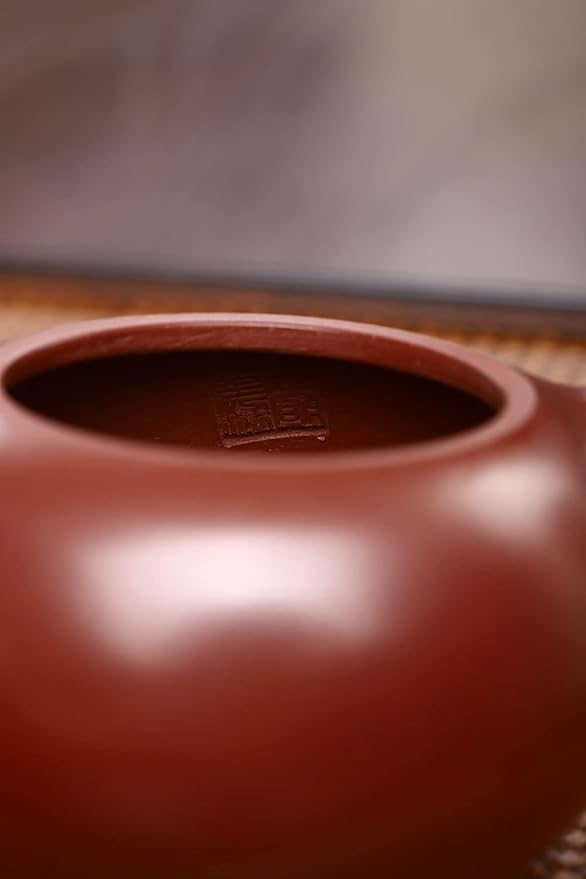 Xishi Teapot Chinese Zisha Clay Pot Ceramics Purple Sand Dahongpao Mud Kungfu Tea Set Kettle Spherical Filter (Red 150ml)