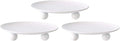 Scwhousi White Iron Plate Candle Holder,Decorative Iron Pillar Candle Holder, Set of 3,Candle Stand for Wax Candles