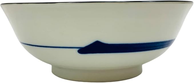 JapanBargain Set of 2 Japanese Porcelain Bowls, Large 7.5 Inch Ramen Udon Noodle Rice Soup Pho Poke Cereal Bowl, Maneki Neko Smiling Lucky Cat Pattern, Blue, Made in Japan