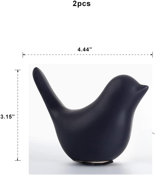 Home Small Statues Ceramic Decor Black Birds Modern Style Decorative Ornaments for Living Room