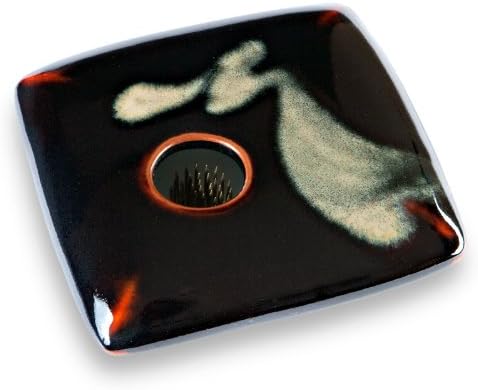Georgetown Pottery Square Ikebana Flower Vase, Black Wave