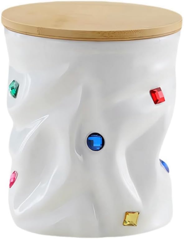 Ceramic Jar with Lid, 34oz Food Storage Jar with Airtight Seal Ceramic Lid for Sugar Tea Spice, Coffee Canister Sugar Container (White)