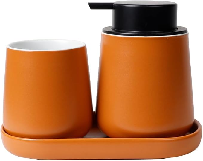 BosilunLife Bathroom Accessories Set 3 pcs (Orange-Liquid)