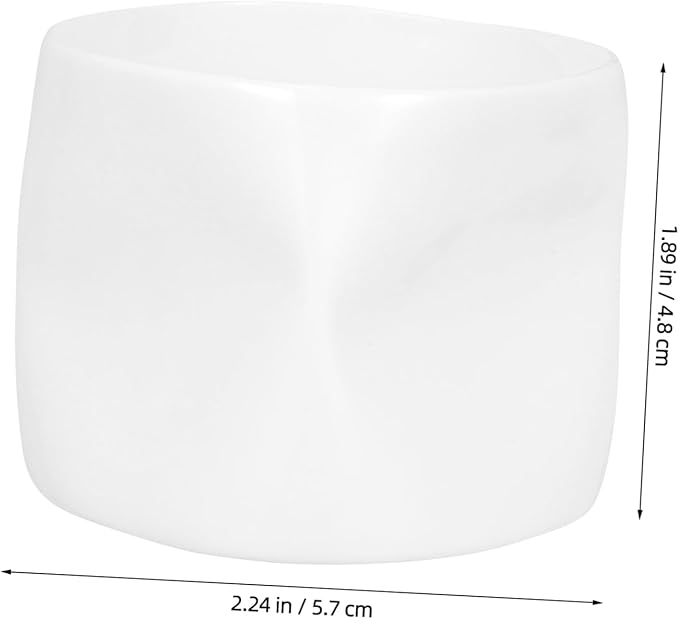 Ciieeo Mini Chinese Teacup: Ceramic Tea Serving Cup Mini Bowl for Teaware White Porcelain Irregular Shape Candle Holder