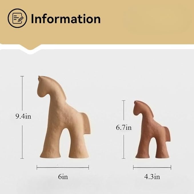 Handmade Abstract Animal Modern Ceramic Matte Craftsmanship Home Decoration Artwork (Brown 6.7in)