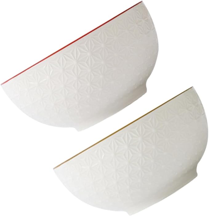 2pcs Ceramic Fruit Salad Bowls Kitchen Tableware for Rice and Salad Lightweight and Portable Beautifully Designed Delicate Patterns