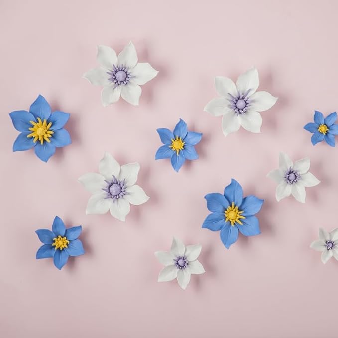 CEUYGT 3D Flower Wall Decor Handmade Ceramic Wall Art Hanging Sculpture Clematis 3.54" (Medium)
