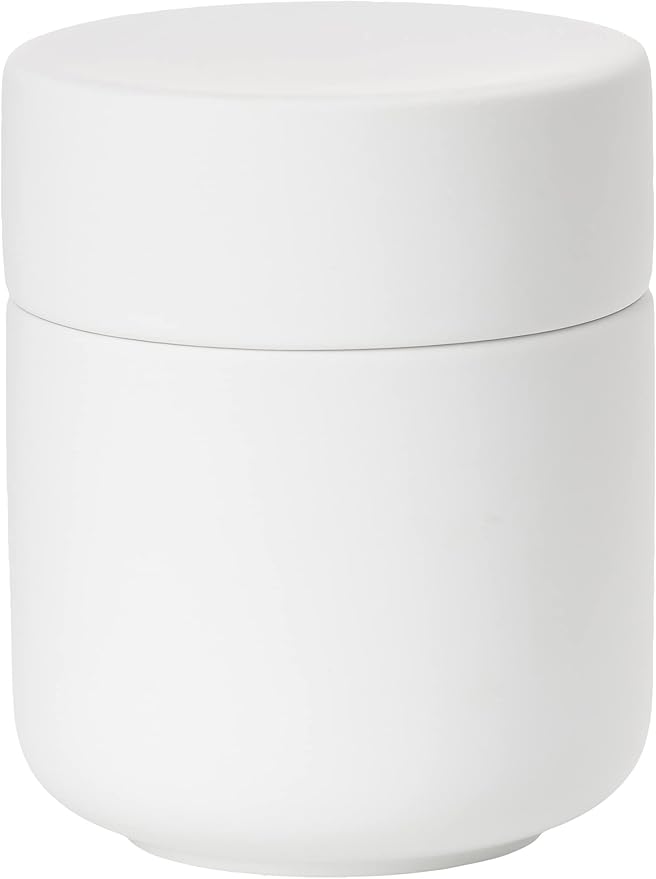 Zone Denmark Ume Taupe Cosmetic Jar - Elegant and Functional Storage Solution for Your Beauty Essentials, Infusing Scandinavian Design into Your Vanity Space (White)