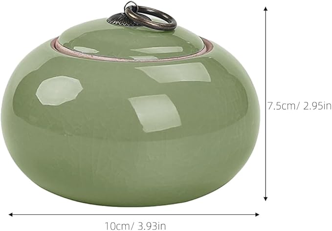 Luxshiny Ceramic Jars Vintage Chinese Style Storage Jars Ceramic Tea Canister Candy Jar Tea Jar Kitchen Canister Coffee Tea Sugar Container Light Green