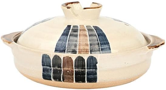 Japanese Clay Pot for Cooking with Lid, 2.2L Ceramic Casserole for Shabu Shabu & Stewing, Korean Stone Pot for Soup Bowls, Heat Resistant Earthenware Pot & Terracotta Cooking Pots for Gas,1.2L,B