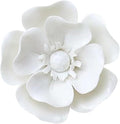Rosa multiflora,3.54" Ceramic Flower Wall Art, Artificial 3D Flower Wall Art, Handmade 3D Wall Art Hanging Sculpture, Porcelain Flower Wall Decoration for Home Office Decor (White)