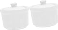 2pcs Ceramic Stew Bowl with Lid Steamed Egg Pot for Soups Food Container Dishwasher Safe for Family Meals and Cooking