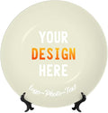 Custom Photo Ceramic Decorative Plate, Wobble-Plate Dishes with Display Stand, Handmade Ceramic Ornament, for Wall Hanging Living Room Bathroom Decor Gift, Beige-8 In