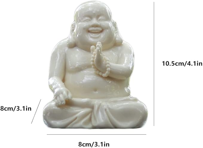 Buddha， Sculpture，Buddha Adornments buddha statue decoration 4" Happy Buddha Statue Ceramics Buddha Figurine And Collectibles Maitreya Home Decor, Car Decor, Yoga Zen Decor, East Asian Décor gifts ( S