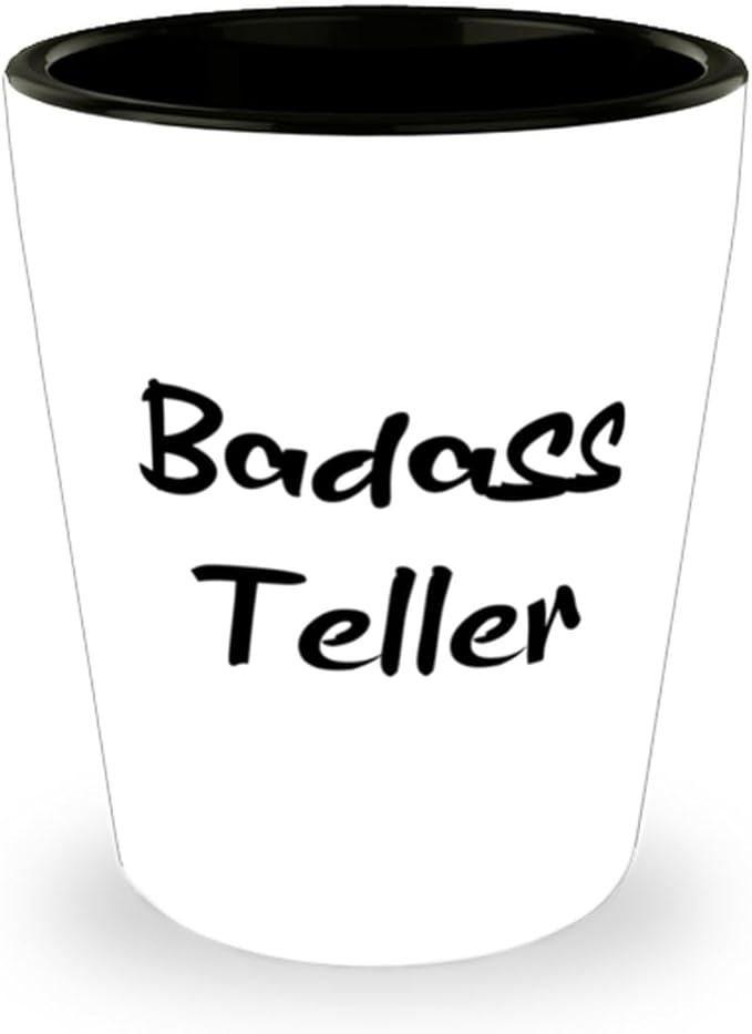 Badass Teller Teller Shot Glass, Fancy Teller Gifts, Ceramic Cup For Friends from Team Leader, gifts, Bestselling gifts, Top selling gifts, Popular gifts, Gift ideas