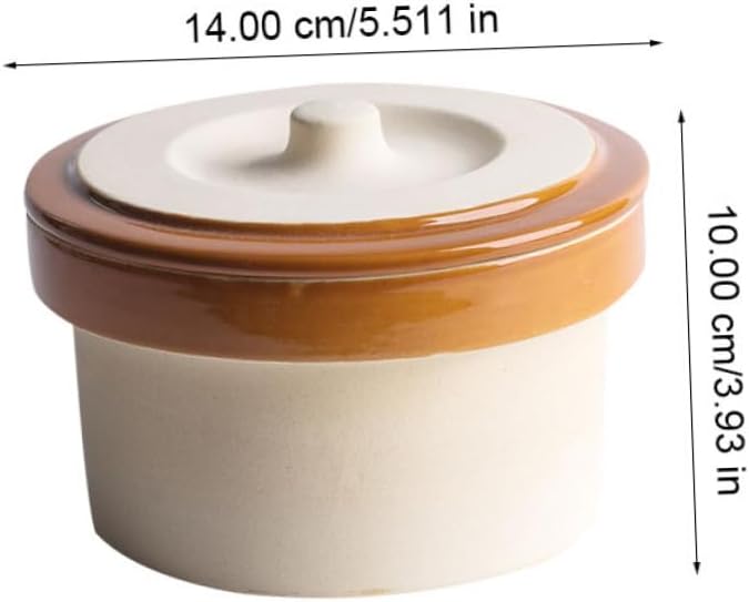 GLEAVI 2pcs Ceramic Stewing Bowl with Lid Heat Resistant Soup Bowl for Home Use for Steaming Rice Pudding and More Tableware for Families and Restaurants