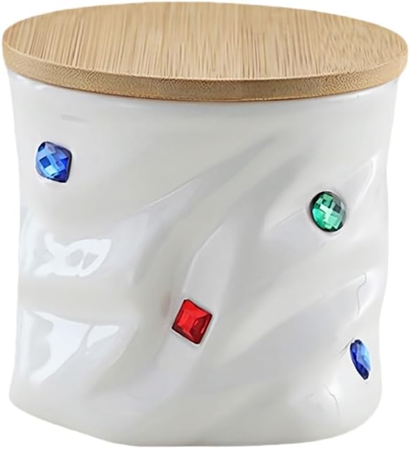 Airtight Food Storage Jar, 25.3oz Ceramic Canister with Lid for Kitchen, Pantry - Stores Coffee, Sugar, Tea, Spice, Cookies, Coffee Canister Sugar Container (White)