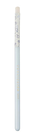 Indigo Artisan Series Tongue Lip Brush - Curved Nylon Bristles for Lipstick, Gloss & Eyeshadow, Blue Porcelain Ferrule & Lacquered Wood Handle (QHC 112)