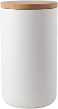 MilkyWay Ceramic Food Storage Jar Canister Modern Design Food Canisters with Airtight Seal Bamboo Lid,Loose Tea Coffee Spice Nuts Snacks Seasonings Storage Jar Canister Caddy (White 31.67oz/900ml)
