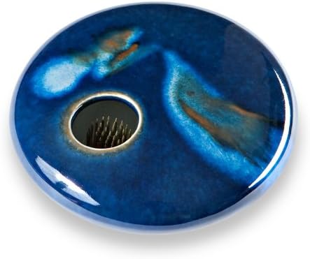 Georgetown Pottery Small Round Ikebana Flower Vase, Blue Wave