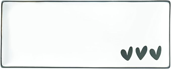 Santa Barbara Design Studio Ceramic Serving Tray, 12 x 5-Inch, Hearts