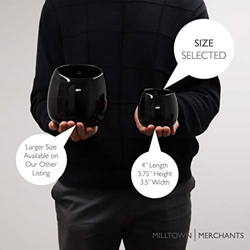 Milltown Merchants Succulent Wall Planters - Wall Vases - Black Ceramic Wall Mounted Planters - Succulent Plant Pots - Hanging Vases for Living Wall (2 Pack/Modern/Black)