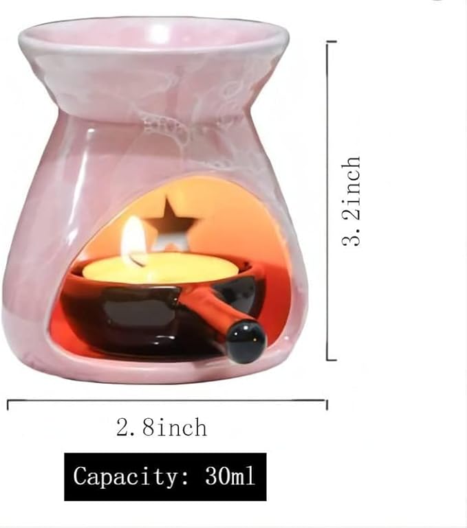 Yellow Ceramic Essential Oil Burner Tealight Candle Holder Decorative Aroma Diffuser