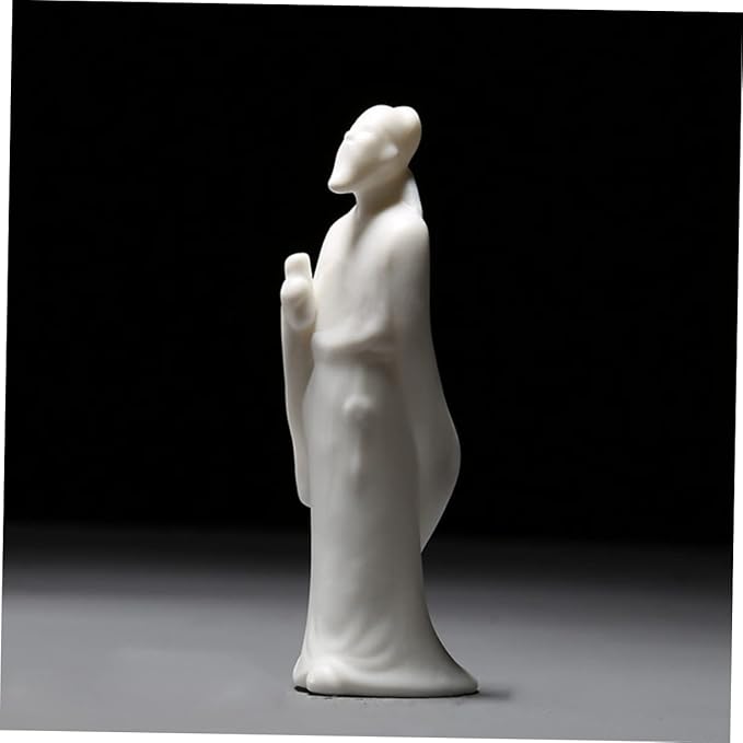 Luxshiny Figurine Portrait Ceramic Sculpture for Fish Tank Decoration Elegant Desktop Adornment for Home Office for
